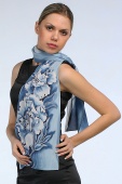 Silk Scarf Blue Flowers