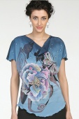 Silk Blouse Night Butterfly