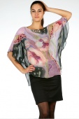 Silk Blouse Pink Flowers Heaven