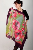 Silk Scarf Pink Tulips Dance