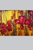 Silk Painting- Field of Beautiful Poppies