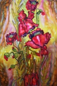 Silk Painting- Poppies Harmony