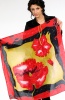 Silk Scarf Scarlet Flower